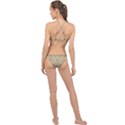 Ecru and Brown Intricate Pattern High Neck Bikini Set View2