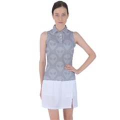 Grey Aliens Ufo Women s Sleeveless Polo Tee by SpinnyChairDesigns