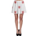 Red Polka Dot Hearts on White Skater Skirt View1