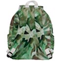Green Brown Abstract Floral Pattern Top Flap Backpack View3