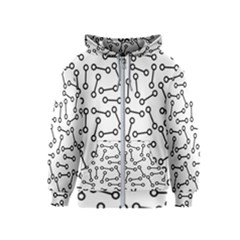 Abstract Black And White Minimalist Kids  Zipper Hoodie by SpinnyChairDesigns