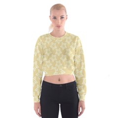 Gold Stars Pattern Cropped Sweatshirt by SpinnyChairDesigns