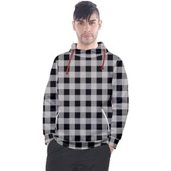 Black And White Buffalo Plaid Men s Pullover Hoodie by SpinnyChairDesigns