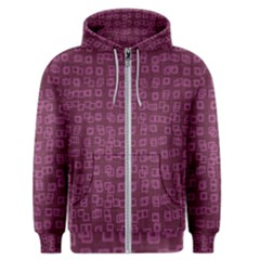 Plum Abstract Checks Pattern Men s Zipper Hoodie by SpinnyChairDesigns