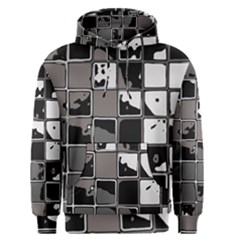 Black And White Checkered Grunge Pattern Men s Core Hoodie by SpinnyChairDesigns