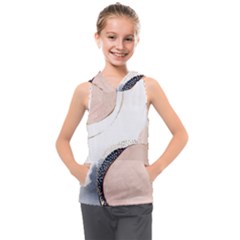 Pink And Blue Marble Kids  Sleeveless Hoodie by kiroiharu