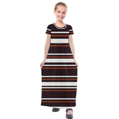 Classic Coffee Brown Kids  Short Sleeve Maxi Dress by tmsartbazaar