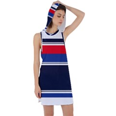 Casual Uniform Stripes Racer Back Hoodie Dress by tmsartbazaar