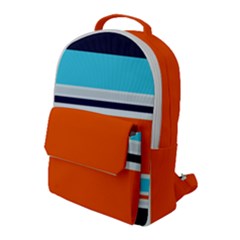 Tri Color Stripes Flap Pocket Backpack (large) by tmsartbazaar