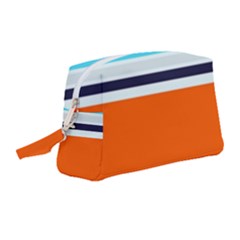 Tri Color Stripes Wristlet Pouch Bag (medium) by tmsartbazaar