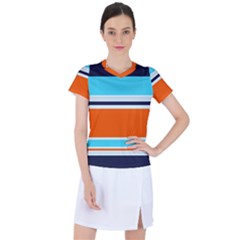 Tri Color Stripes Women s Sports Top by tmsartbazaar