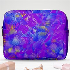 Fuchsia Magenta Abstract Art Make Up Pouch (large) by SpinnyChairDesigns