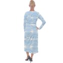 Blue and White Clam Shell Stripes Velvet Maxi Wrap Dress View2