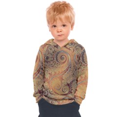 Terra Cotta Persian Orange Spirals Swirls Pattern Kids  Overhead Hoodie by SpinnyChairDesigns