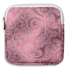 Orchid Pink And Blush Swirls Spirals Mini Square Pouch by SpinnyChairDesigns