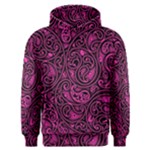 Hot Pink and Black Paisley Swirls Men s Overhead Hoodie