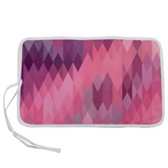 Pink Purple Diamond Pattern Pen Storage Case (l) by SpinnyChairDesigns