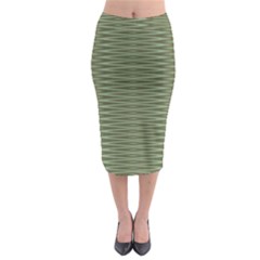 Chive And Olive Stripes Pattern Midi Pencil Skirt