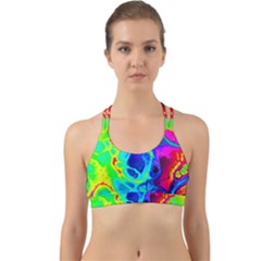 Abstract Art Tie Dye Rainbow Back Web Sports Bra by SpinnyChairDesigns