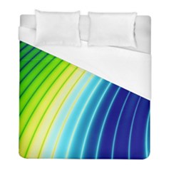 Sporty Stripes Swoosh Green Blue Duvet Cover (full/ Double Size) by SpinnyChairDesigns