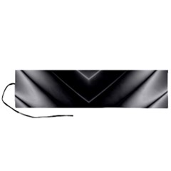 Black And Silver Pattern Roll Up Canvas Pencil Holder (l) by SpinnyChairDesigns