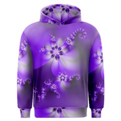 Violet Purple Flower Print Men s Overhead Hoodie by SpinnyChairDesigns