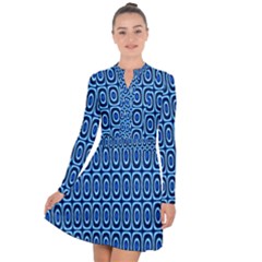 Abstract Blue Circles Mosaic Long Sleeve Panel Dress by SpinnyChairDesigns