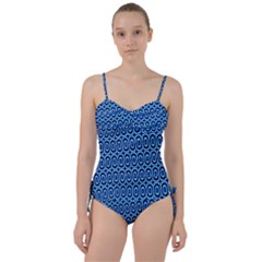 Abstract Blue Circles Mosaic Sweetheart Tankini Set by SpinnyChairDesigns