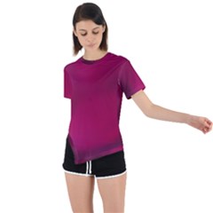 Fun Fuschia Asymmetrical Short Sleeve Sports Tee