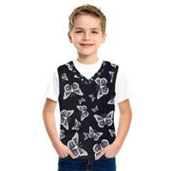 Black And White Butterfly Pattern Kids  Sportswear by SpinnyChairDesigns