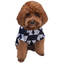 Black And White Triangles Pattern Dog T-shirt by SpinnyChairDesigns