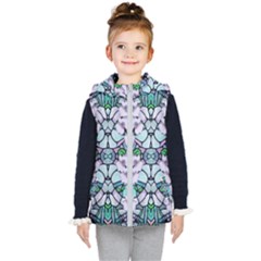 Paradise Flowers In Paradise Colors Kids  Hooded Puffer Vest by pepitasart