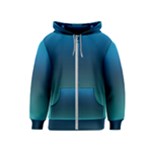 Blue Teal Green Gradient Ombre Colors Kids  Zipper Hoodie