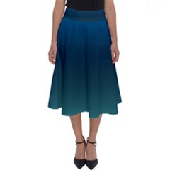 Blue Teal Green Gradient Ombre Colors Perfect Length Midi Skirt by SpinnyChairDesigns