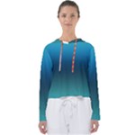 Blue Teal Green Gradient Ombre Colors Women s Slouchy Sweat