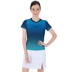 Blue Teal Green Gradient Ombre Colors Women s Sports Top by SpinnyChairDesigns