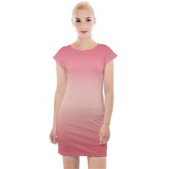 Pink Blush Gradient Ombre Colors Cap Sleeve Bodycon Dress by SpinnyChairDesigns