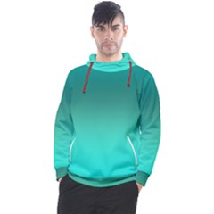 Teal Turquoise Green Gradient Ombre Men s Pullover Hoodie by SpinnyChairDesigns