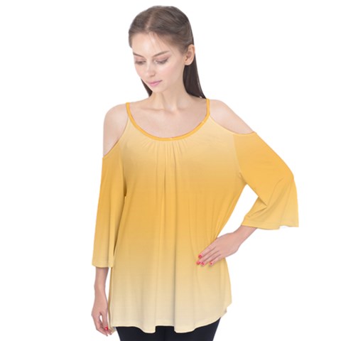 Saffron Yellow And Cream Gradient Ombre Color Flutter Tees by SpinnyChairDesigns