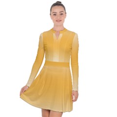 Saffron Yellow And Cream Gradient Ombre Color Long Sleeve Panel Dress by SpinnyChairDesigns