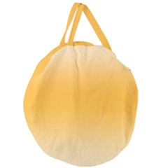 Saffron Yellow And Cream Gradient Ombre Color Giant Round Zipper Tote by SpinnyChairDesigns