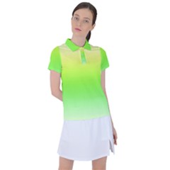 Lemon Yellow And Lime Green Gradient Ombre Color Women s Polo Tee