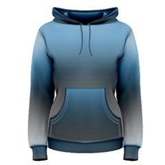 Sky Blue And Grey Color Gradient Ombre Women s Pullover Hoodie by SpinnyChairDesigns