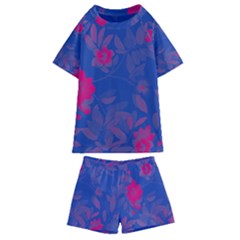 Bi Floral-pattern-background-1308 Kids  Swim Tee And Shorts Set by VernenInk