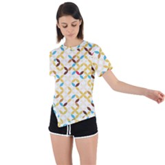 Tekstura-seamless-retro-pattern Asymmetrical Short Sleeve Sports Tee