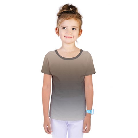 Brown And Grey Gradient Ombre Color Kids  One Piece Tee by SpinnyChairDesigns