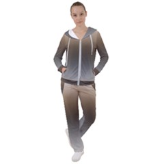 Brown And Grey Gradient Ombre Color Women s Tracksuit by SpinnyChairDesigns