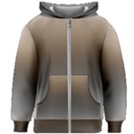 Brown and Grey Gradient Ombre Color Kids  Zipper Hoodie Without Drawstring