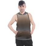 Brown and Grey Gradient Ombre Color Men s Sleeveless Hoodie