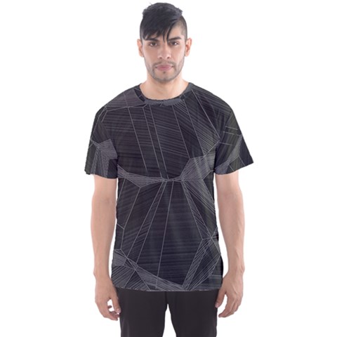 Black Tourmaline Stone Geometric Pattern Men s Sport Mesh Tee by SpinnyChairDesigns